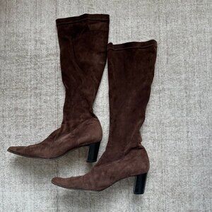 Robert Clergerie Chocolate Brown Suede Boots Size 39